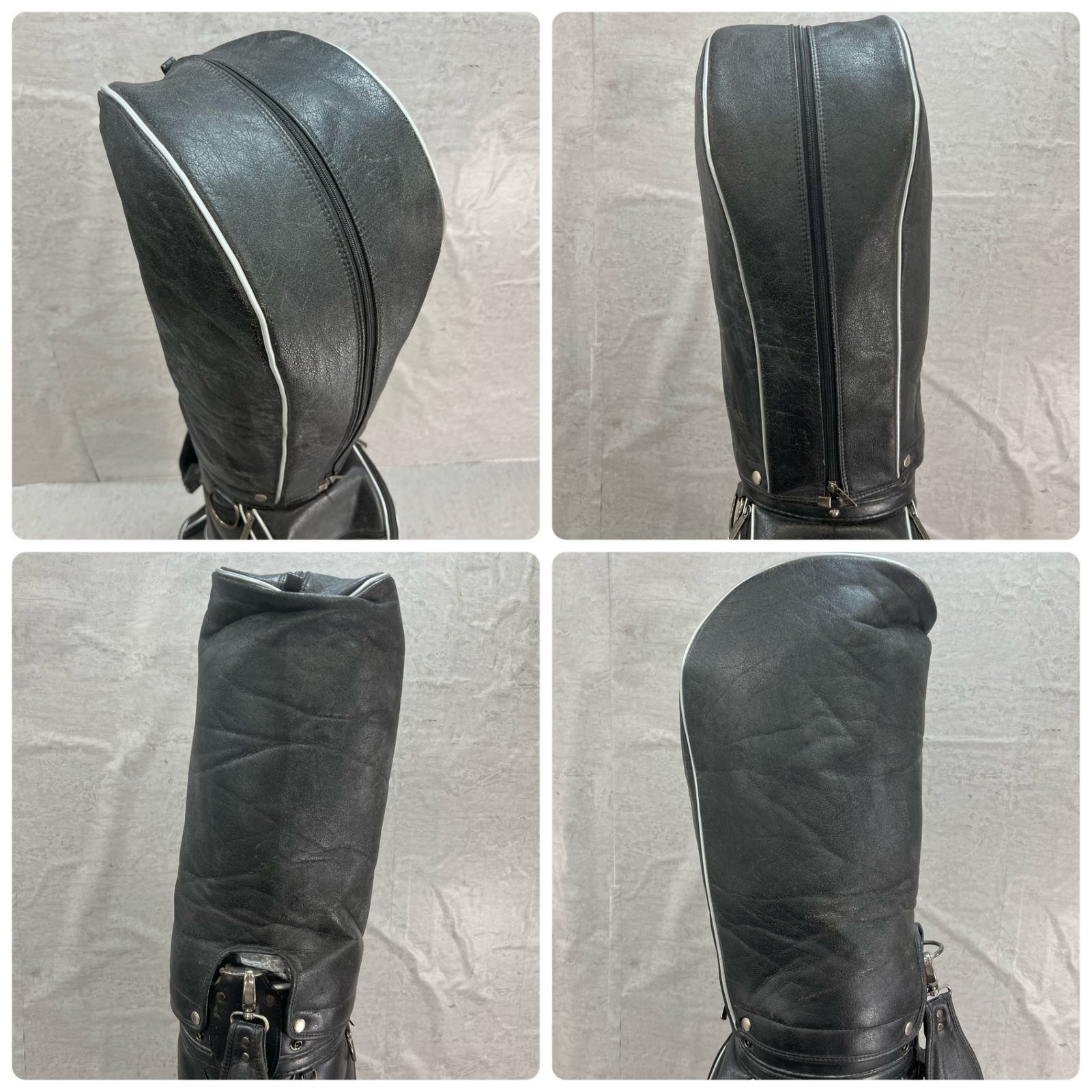 マグレガー　ゴルフ用　キャディバッグ　カート式　レザー　MacGregor マグレガー ゴルフ用 キャディバッグ カート式 レザー バック