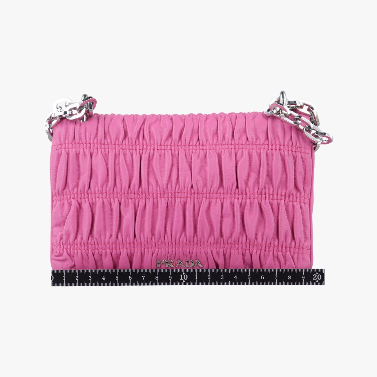 プラダPradaナッパ ゴーフル ネロ ハンドバッグピンクレザー233