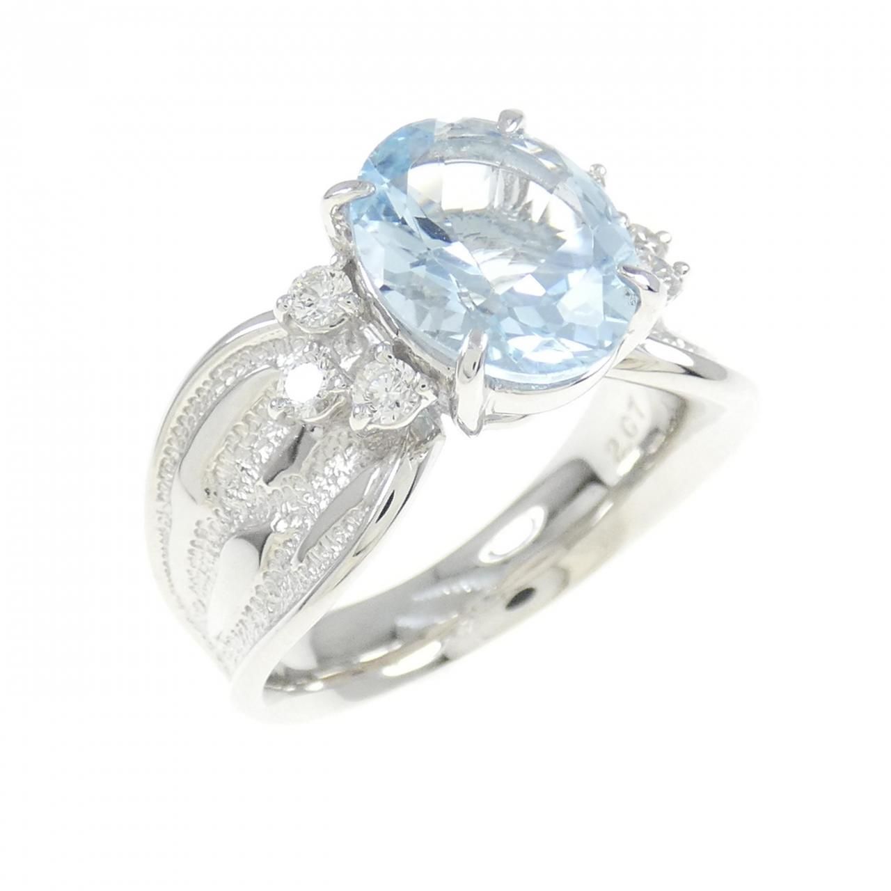 K18WG アクアマリン リング 2.07CT リング・指輪