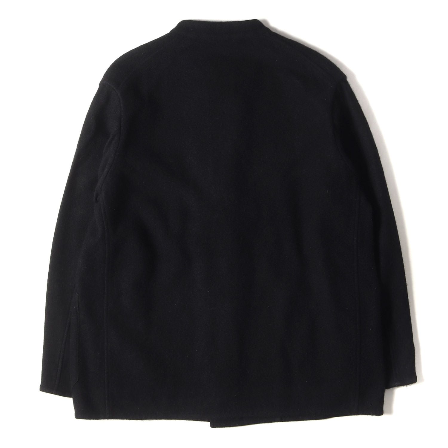 22ss COMOLI リネンスタンドカラージャケット 黒2 COMOLI リネンスタンドカラージャケット