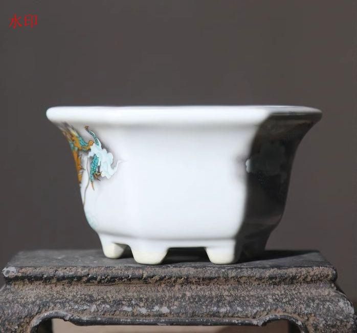 氷割れ六角形鉢 盆栽鉢 植木鉢 小品盆栽鉢 大品盆栽鉢 六