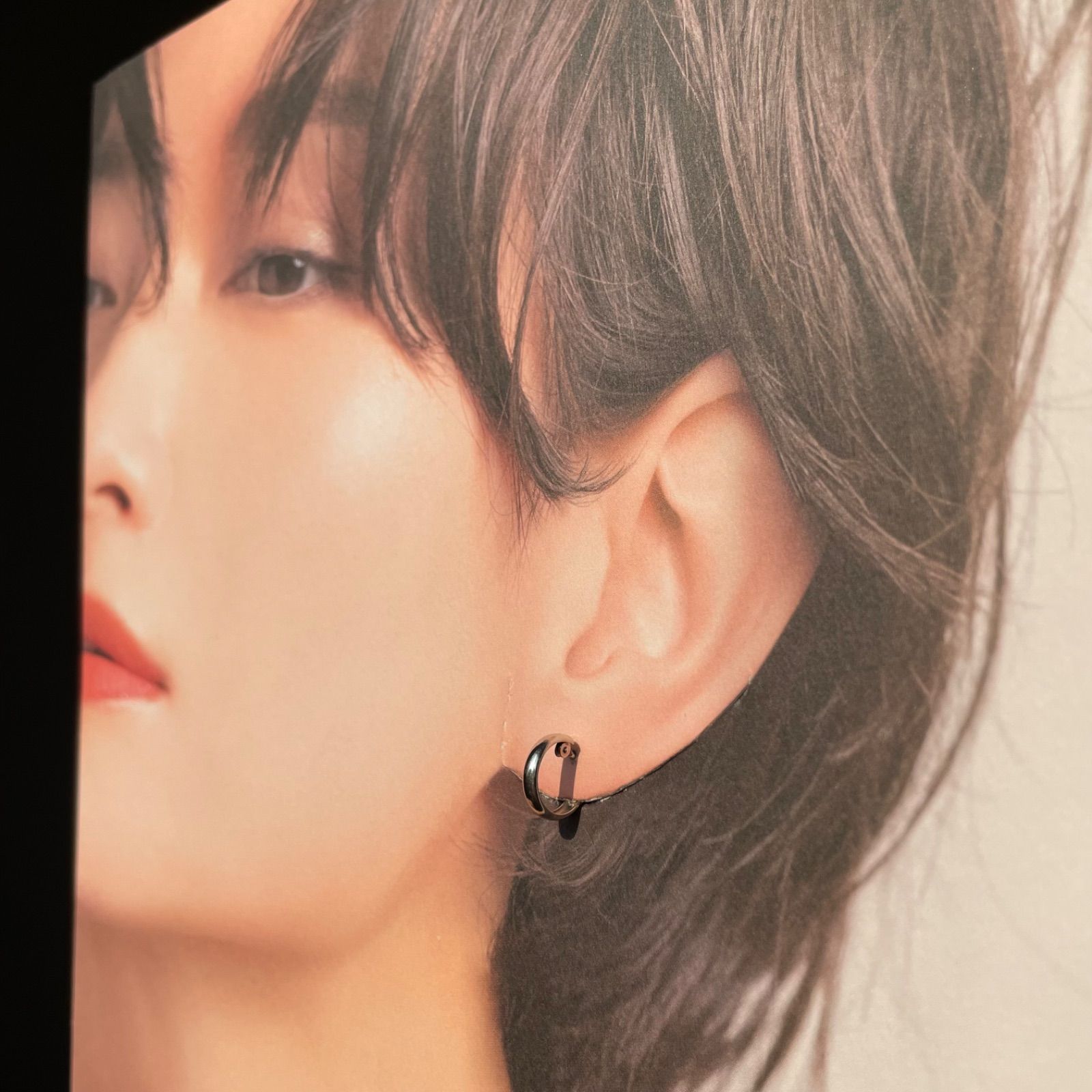 買取店 Pt900 フープピアス 1cm プラチナ シンプル