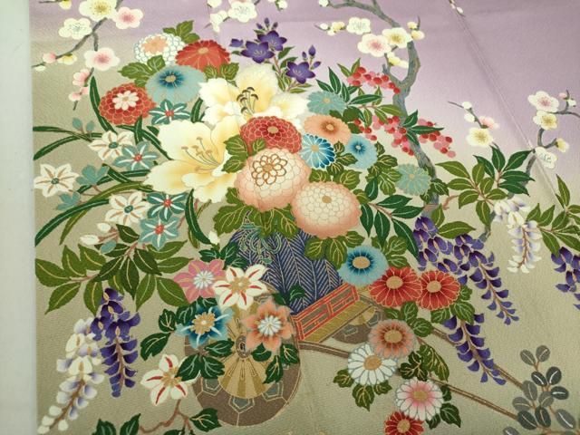 平和屋着物○ファッションデザイナー 花井幸子 訪問着 駒刺繍 吉祥花文