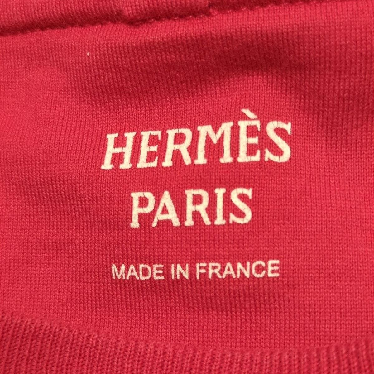 HERMES エルメス 半袖Tシャツ サイズ40 M レディース - レッド クルーネック 半袖(Tシャツ) Tシャツ カットソー