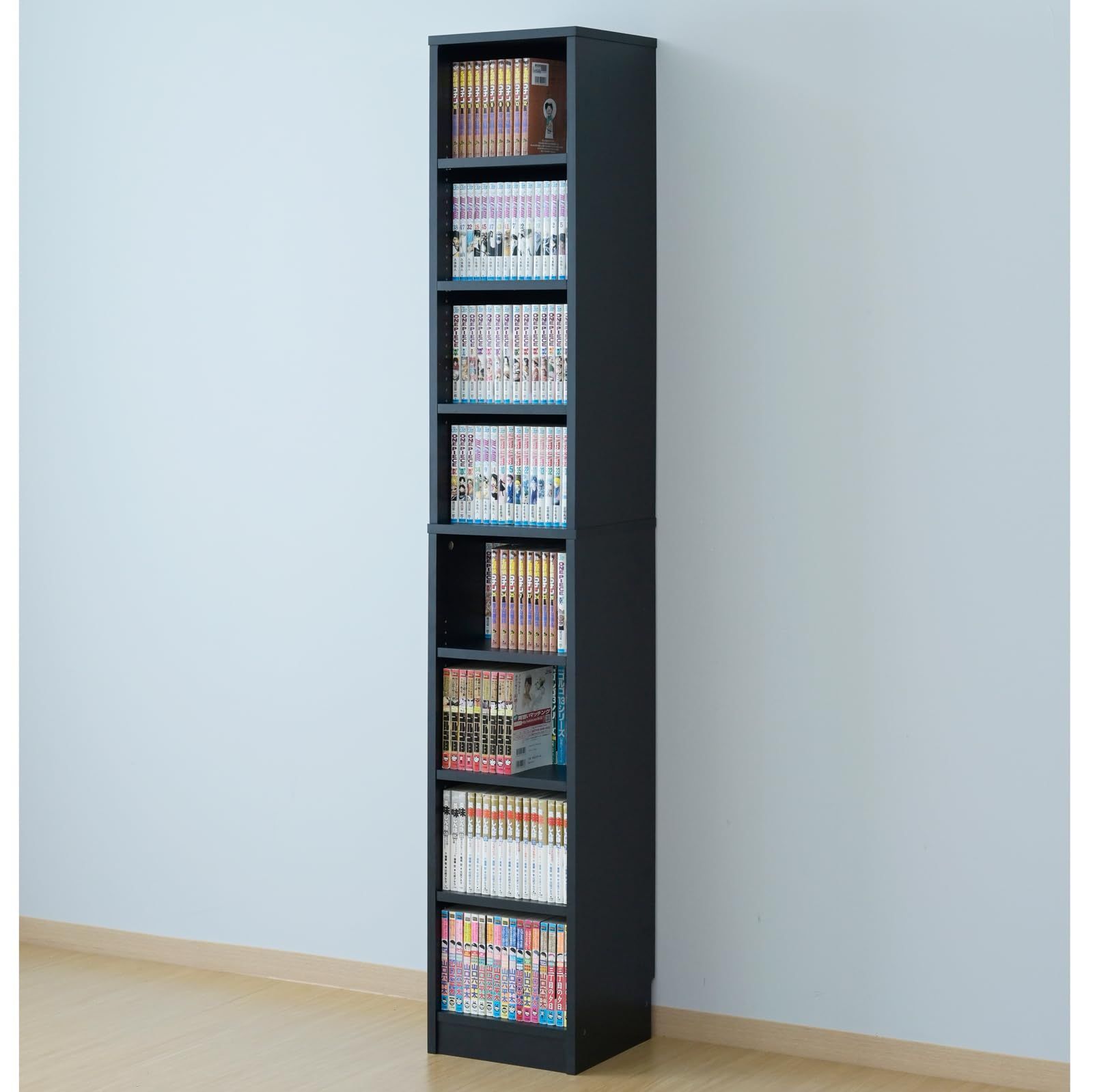 全体耐荷重90㎏ スリム 8段 大容量 幅30.5×奥行29×高さ184cm ラック 組立品 本棚 マットブラック 山善 YAMAZEN CPB-1830J MBK