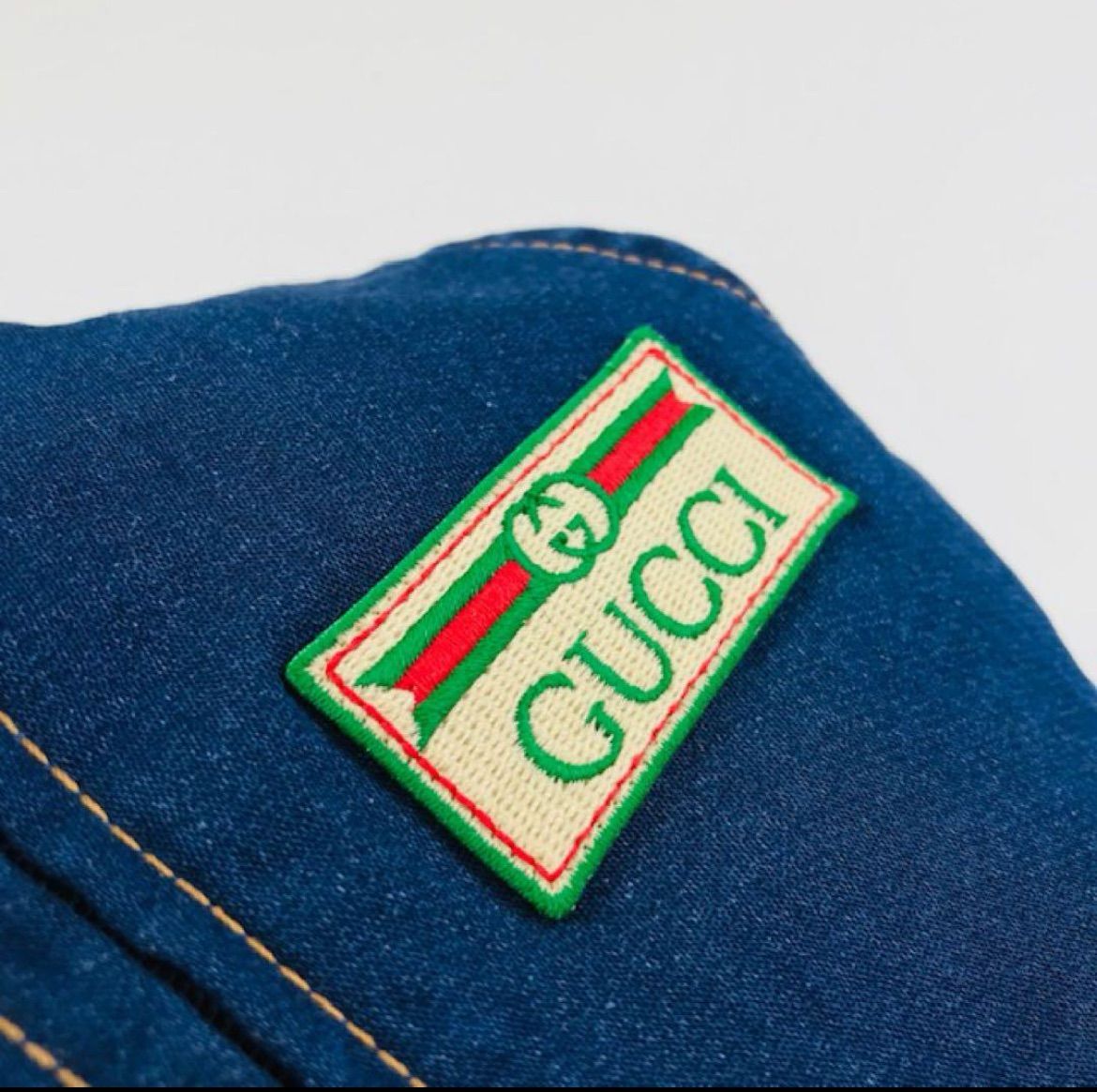 GUCCI グッチ ベビー ビンテージブランドロゴワッペン付き シェリーライン ウォッシュ加工 ストレッチデニム地 オーバーオール ユニセックス 100㎝ キッズ チルドレン アウター 秋冬物 子供服 カジュアル 子供パンツ ブランド