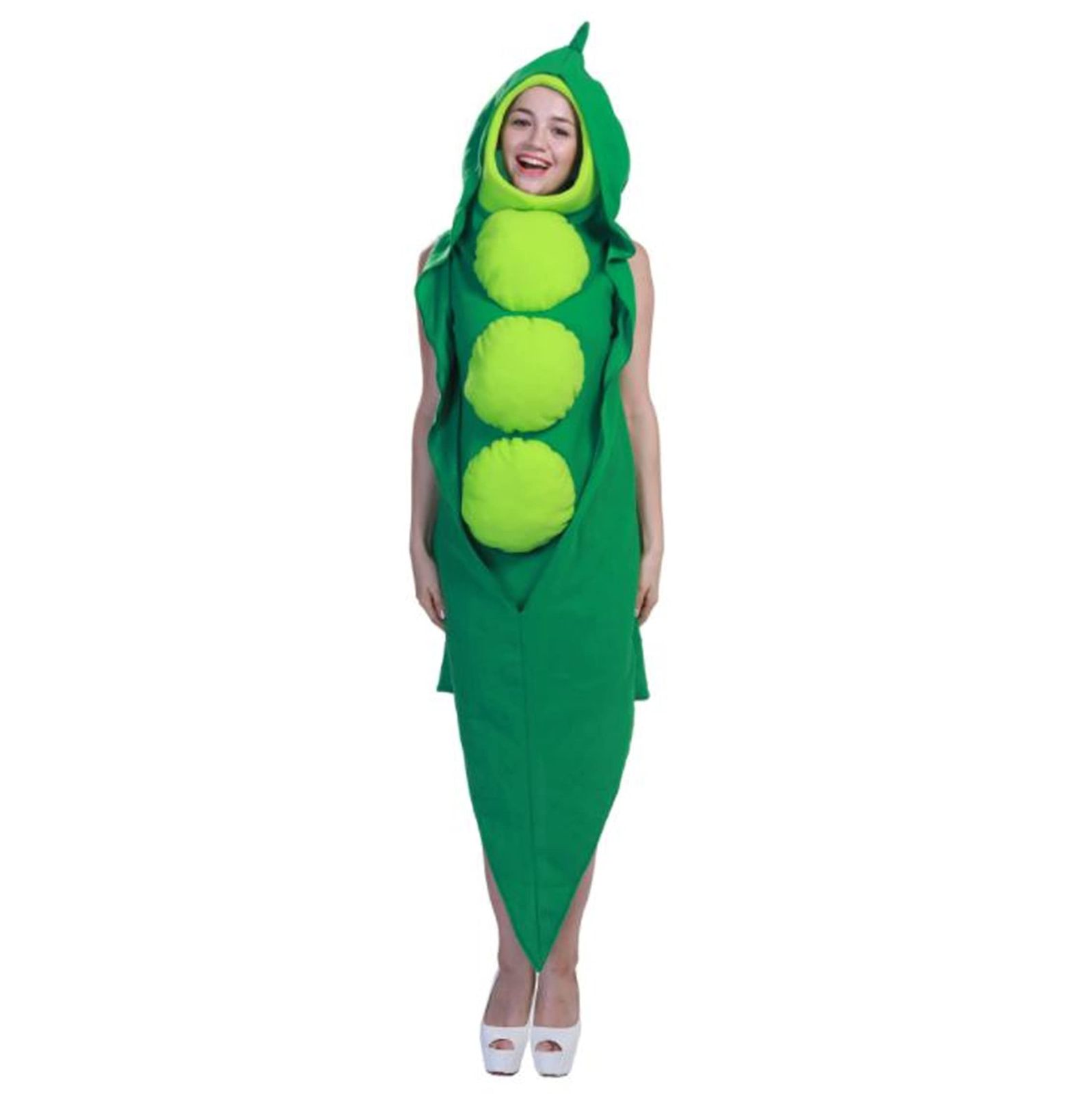 [SUBETE] ハロウィン 枝豆 衣装 仮装 フード 食べ物 コスプレ 面白い おもしろ 着ぐるみ 大人 コスチューム かわいい パーティー 宴会 イベント (えんどう豆) [えんどう豆]