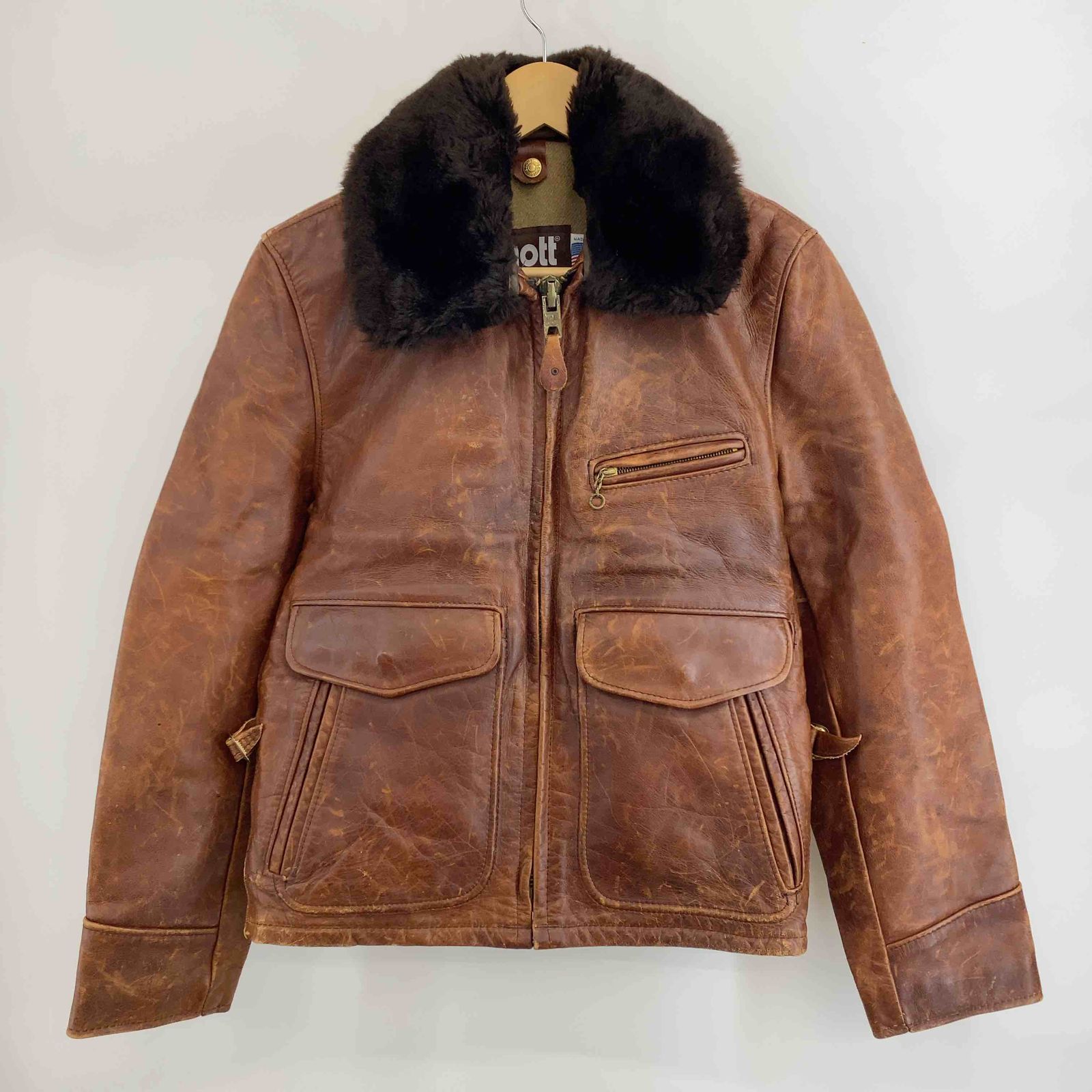 Schott N.Y.Cショット メンズ レザージャケット U63 襟ボア