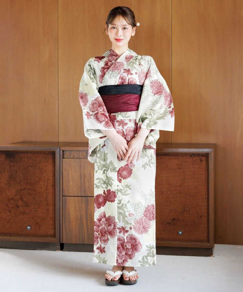 花柄浴衣・帯セット DITA 夏の牡丹重ね 夏の牡丹重ね】Dita ディータ 浴衣 5点セット レディース 親子