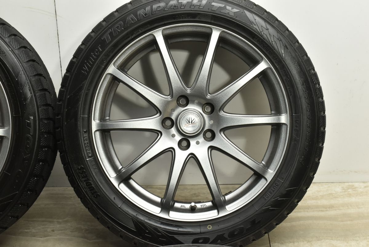 【バリ溝 美品】ロクサーニ 18in 7.5J +38 PCD114.3 トーヨー ウィンタートランパス TX 235/50R18 アルファード オデッセイ ヴェゼル