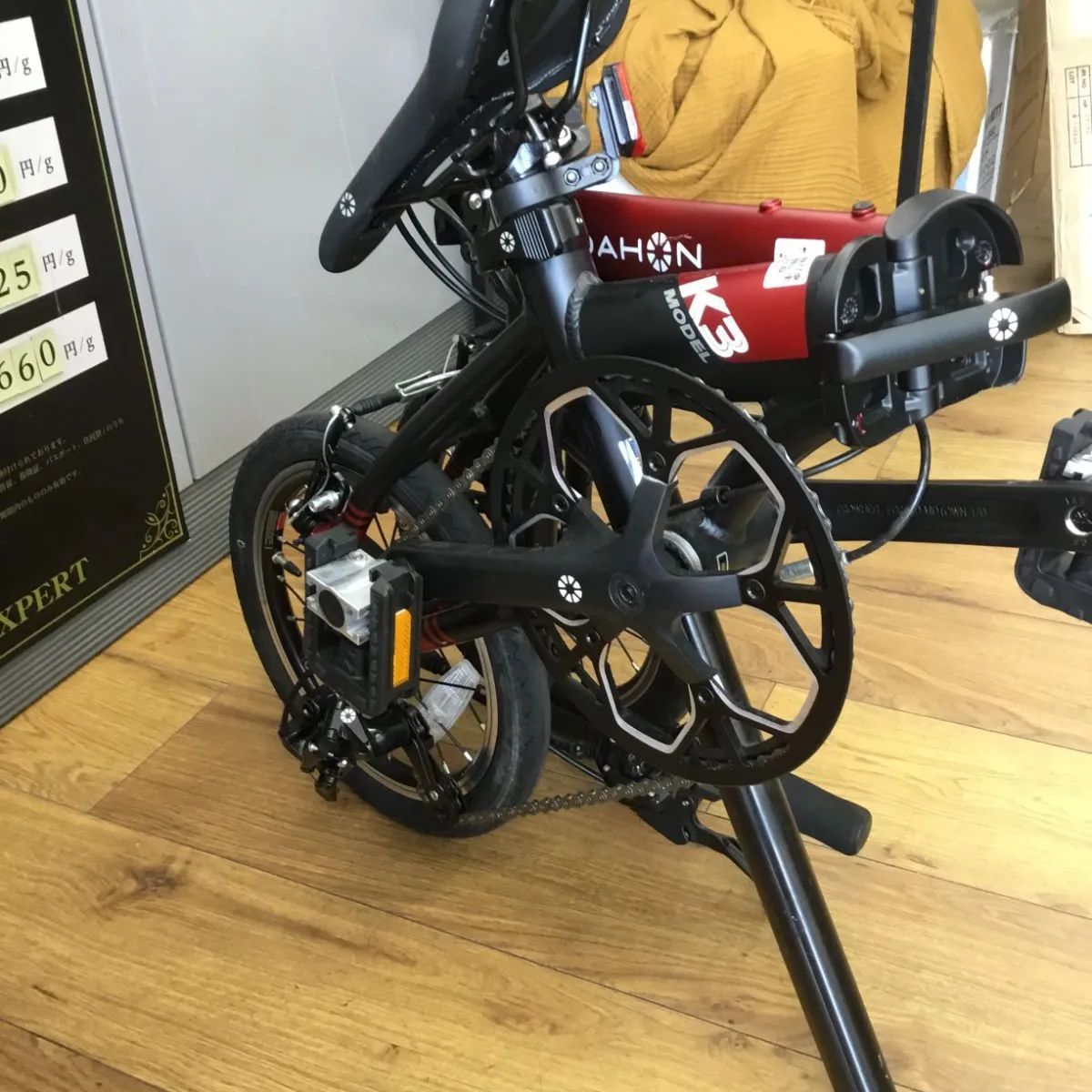 ダホン K3 折り畳み自転車 14インチ レッド 美品 エキスパート藤沢辻堂店