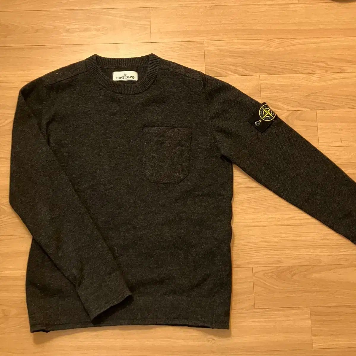 16AW MA-1タイプニット カーディガン カシミヤ混 S グレー