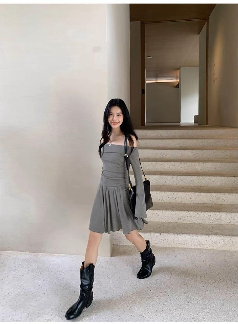 ♥ エレガント可愛いワンショルダーAラインミニドレス 女子会デートにも最適 STEELWINDOWSANDDOORS_COM