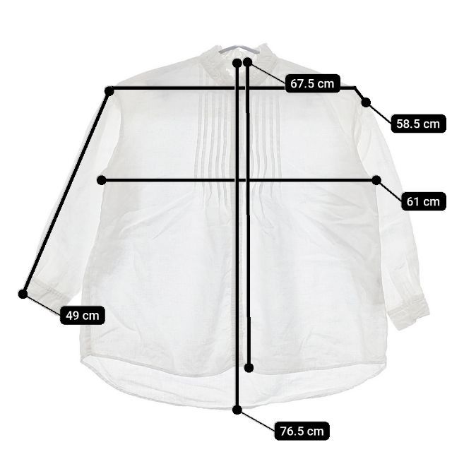 nest Robe フリルカラー ピンタック リネン 01191-1096 ブラウス
