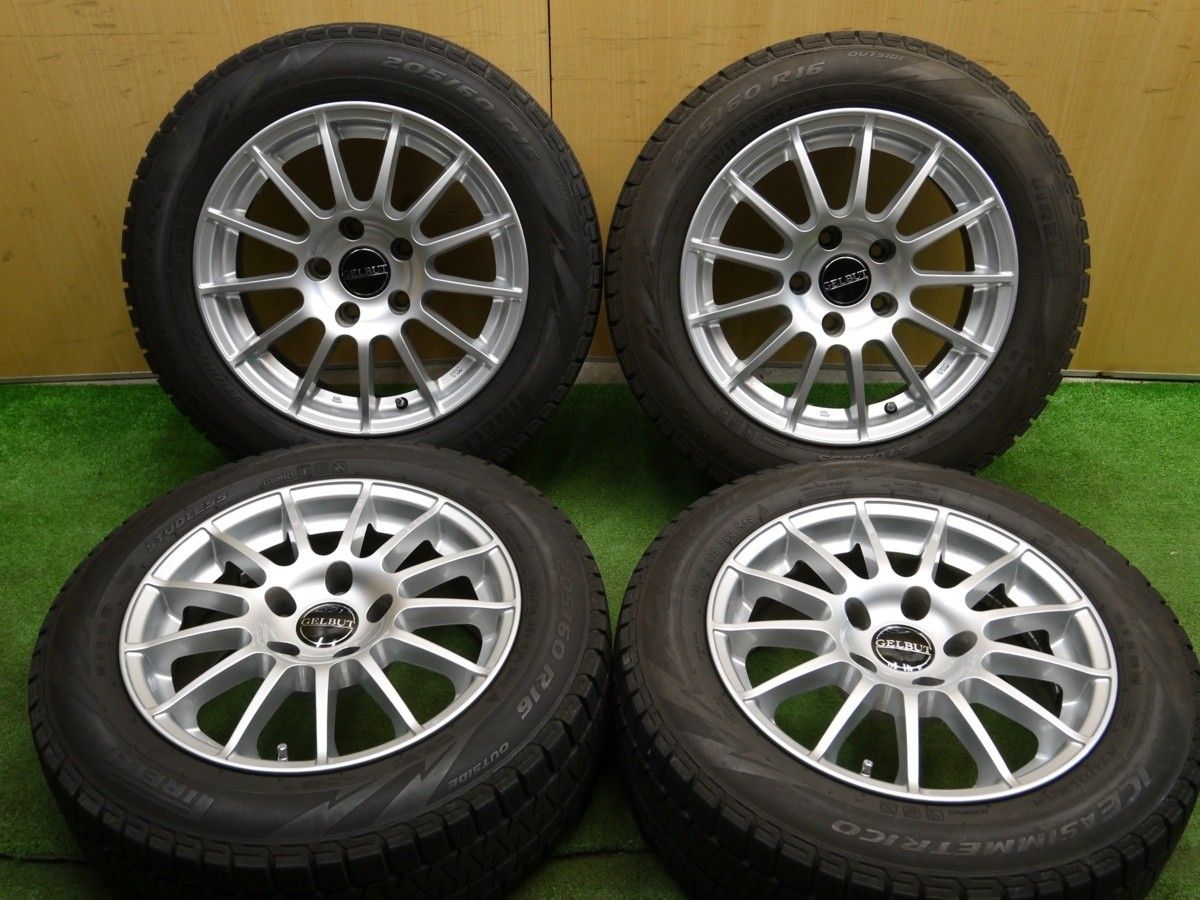 キレイ BMW 等 GELBUT 205|60R16 スタッドレス ピレリ アイスアシンメトリコ ゲルプート 16インチ PCD120|5H 2030807クス