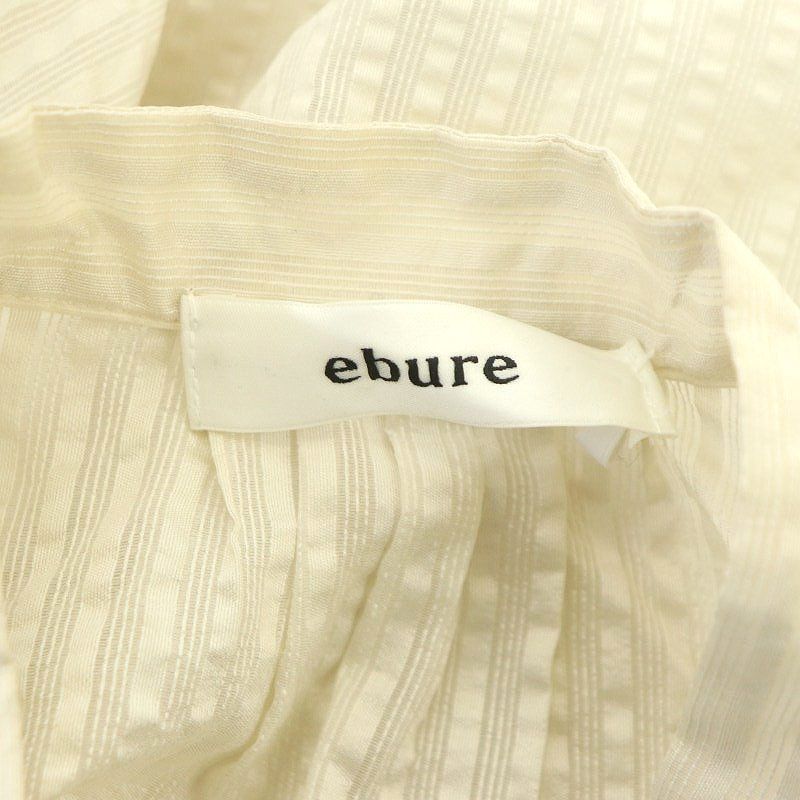 エブール ebure シルクストライプブラウス シャツ 七分袖 38 