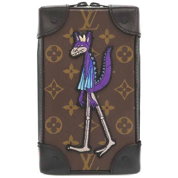 ルイヴィトン LOUIS VUITTON ボディバッグ ソフトトランク フォーンボックス モノグラムキャンバス モノグラム×ブラック マットブラック金具 LV フレンド 刺繡 ショルダー M80144 RFID 保存袋