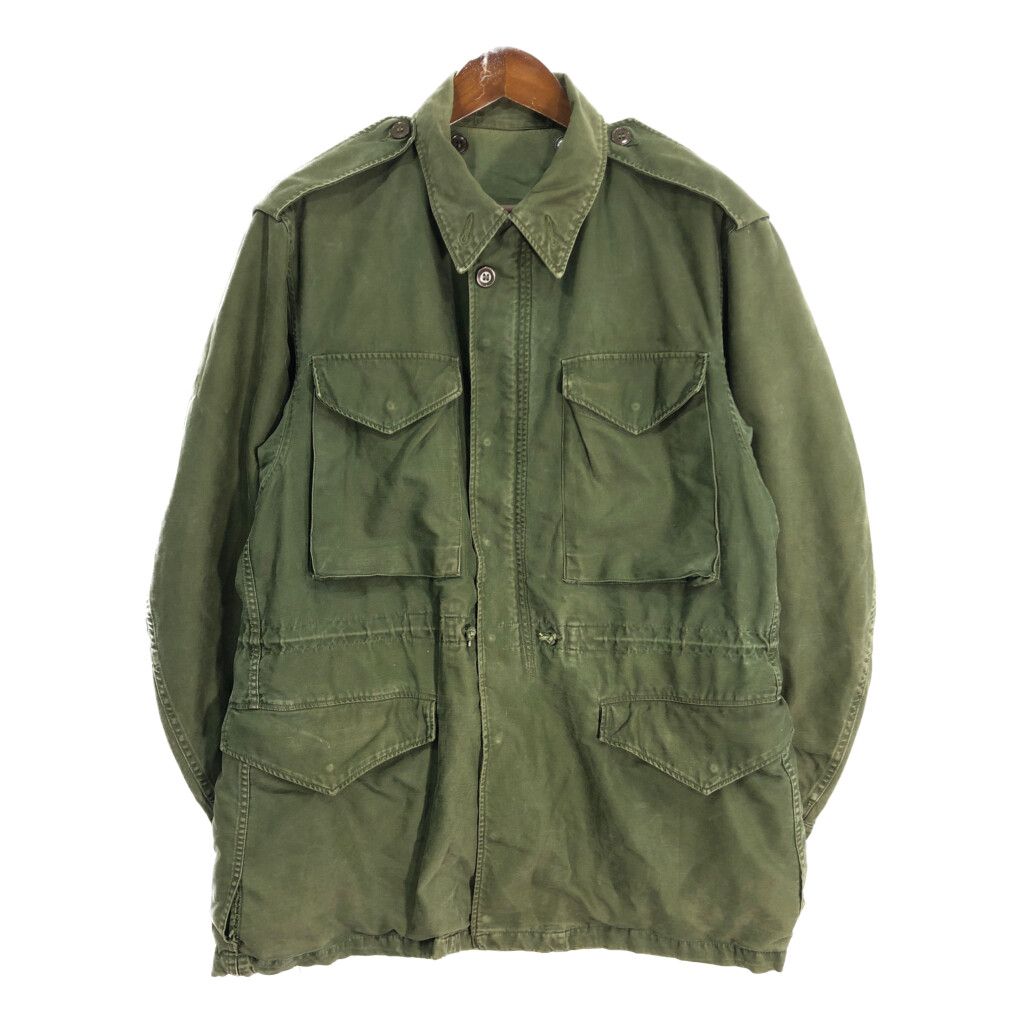 50年代 米軍実物 U.S.ARMY M-51 フィールドジャケット ヴィンテージ ミリタリー オリーブ (メンズ LARGE相当) 中古 古着 S4904