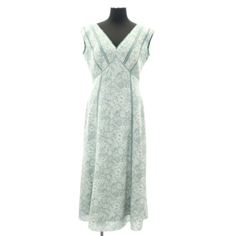 ハーリップトゥ Herlipto lace trimmed floral dress レース フローラル ドレス ワンピース Vネック ロング  ノースリーブ M ピスタチオ /HS □OS □SH - メルカリ