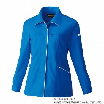 桑和 6112 レディーススモック 3Lサイズ ブルー(8)