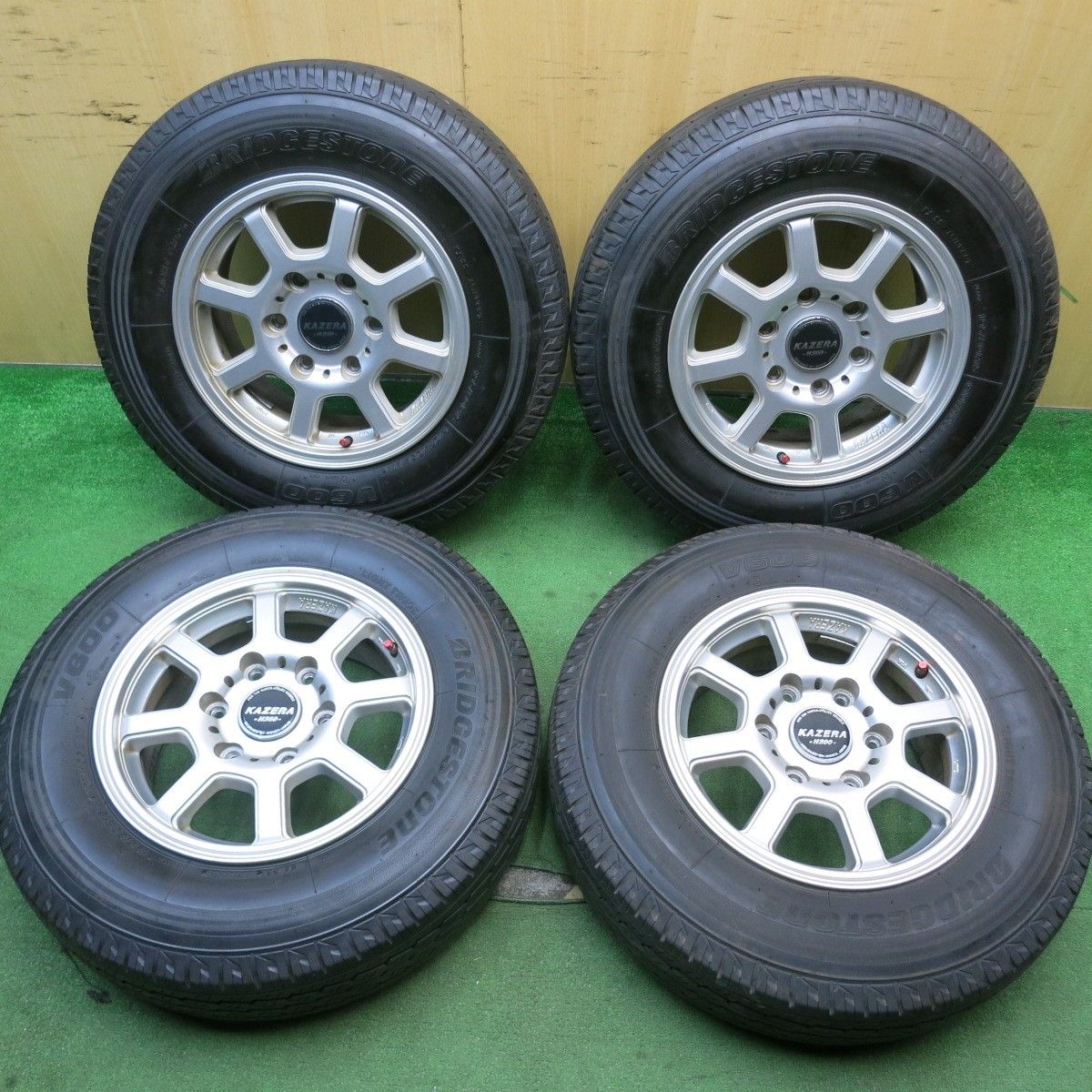 バリ溝！9.5分☆195/80R15 107/105L ブリヂストン V600 KAZERA H200 