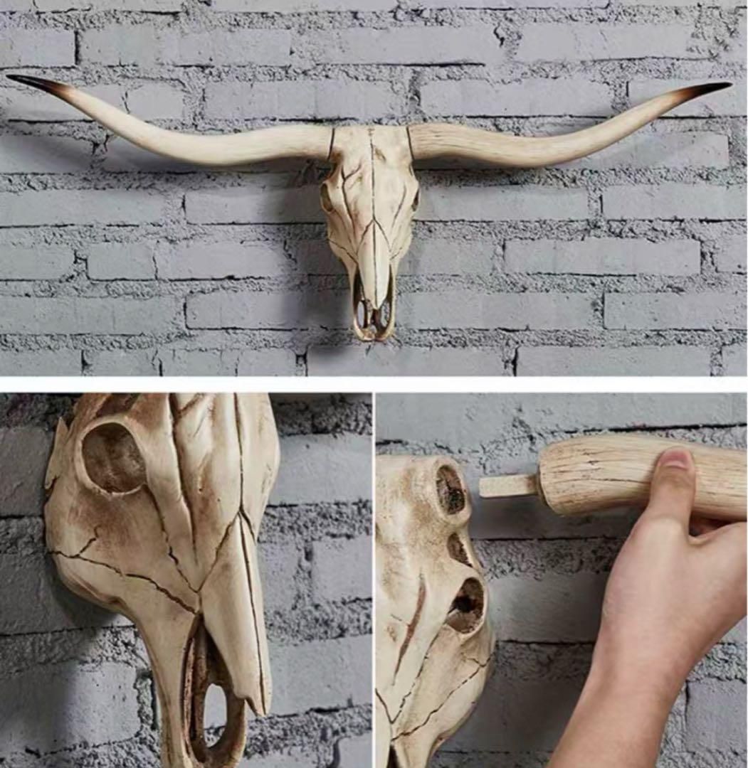 オブジェ 頭蓋骨 頭 ハンティングトロフィー 牛 壁掛け 装飾 