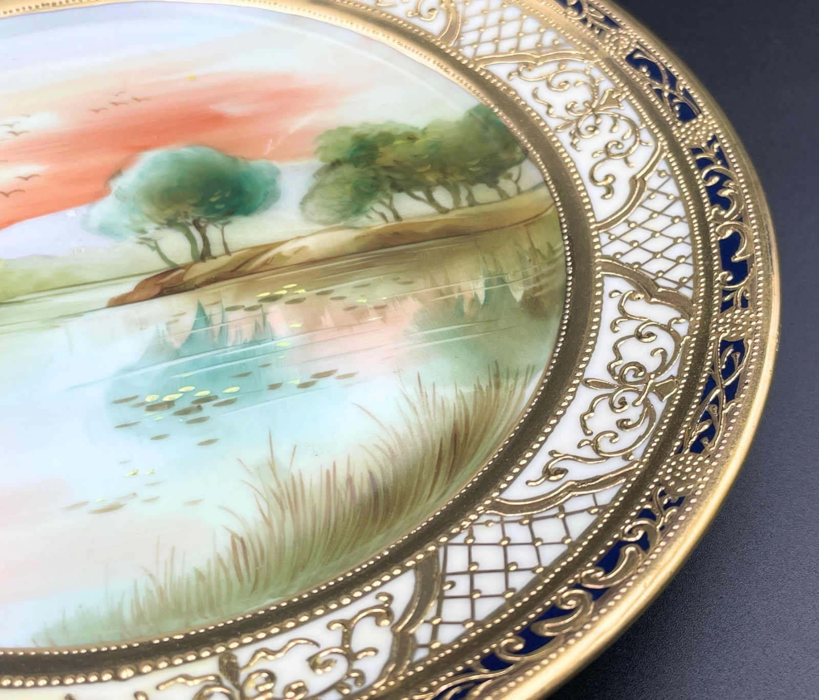 販売済み 【希少】初期オールドノリタケ プレート アンティーク 湖畔