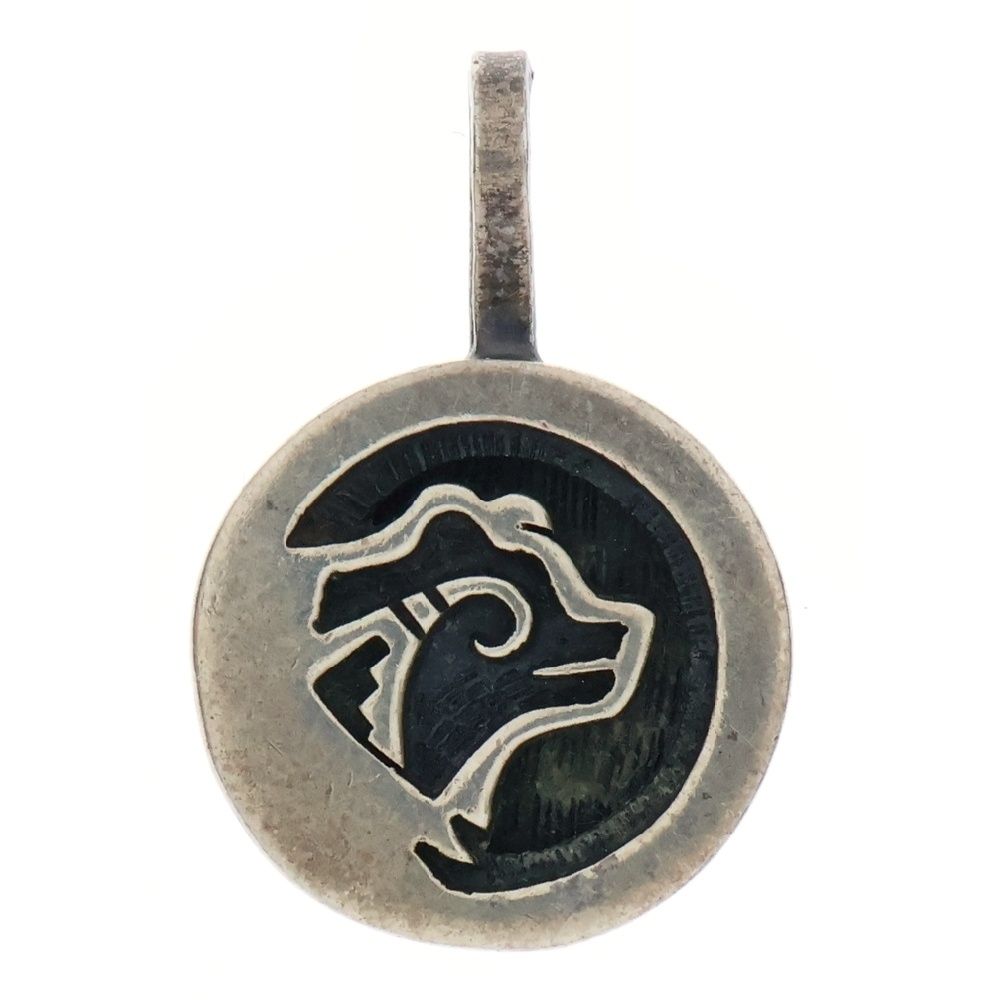 INDIAN JEWELRY インディアンジュエリー HOPI ホピ族 スパイダーウェブ オーバーレイ ペンダント ネックレストップ シルバー