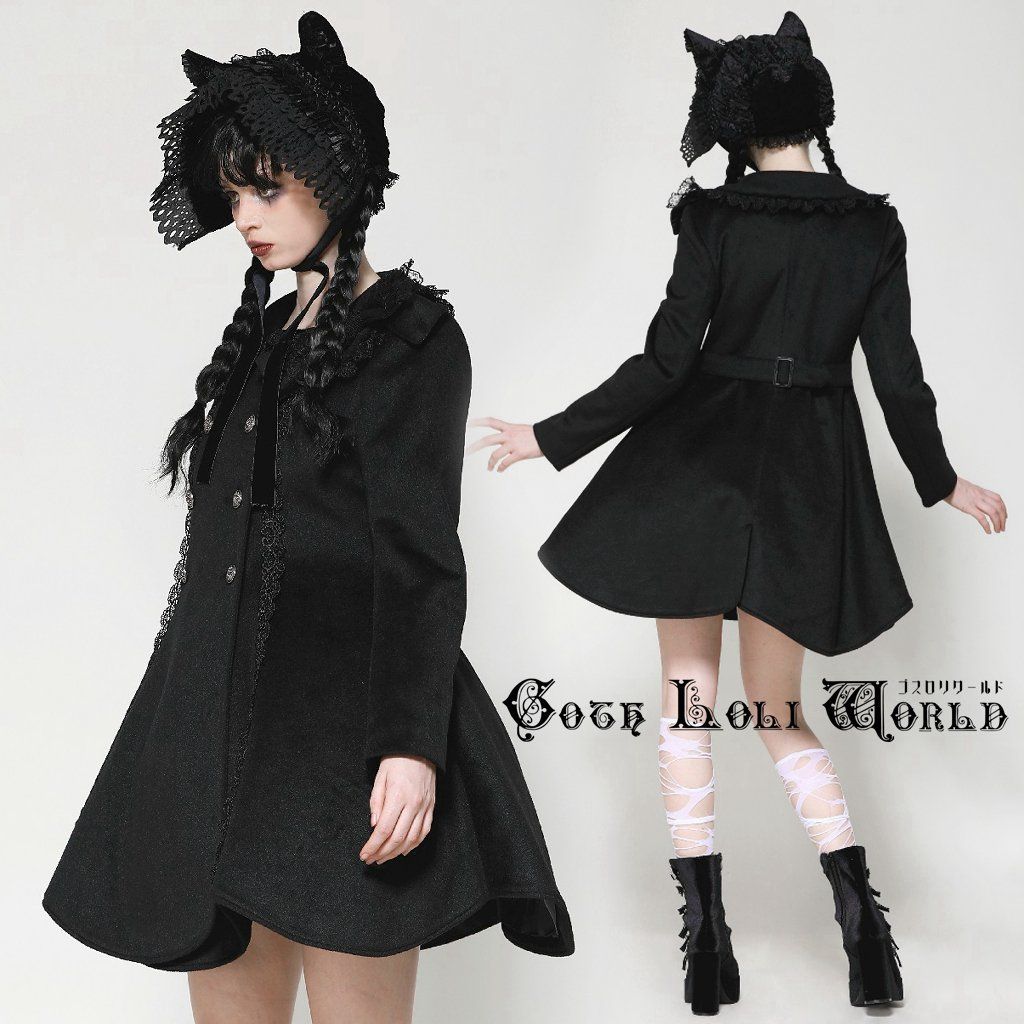 JW281 黒ロリータ Aライン ジャケット コート ファッション