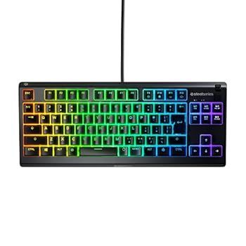 【中古】SteelSeries ゲーミングキーボード テンキーレス 有線 Apex 3 TKL 日本語配列 静音スイッチ IP32防滴 24キー同時押し対応 ブラック