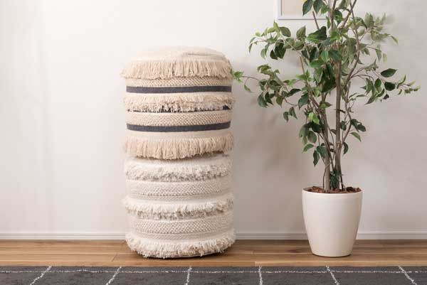 発泡ビーズのラウンドクッションスツール 約φ45×H43cm No.005 Ａ MARWIL-DEMENAGEMENTS_CH