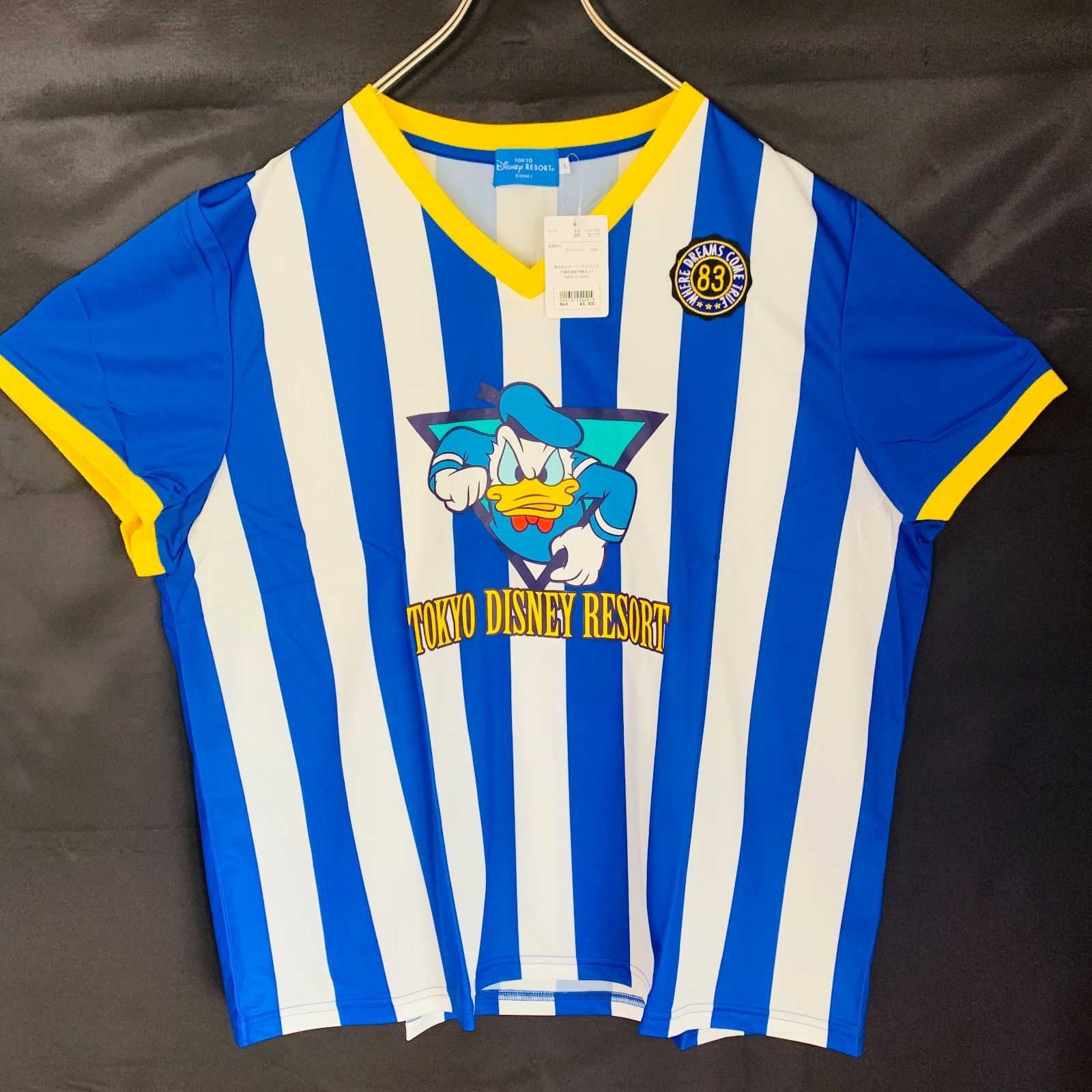 未使用品 Disney ディズニー ドナルドダック サッカーユニフォーム風 T 