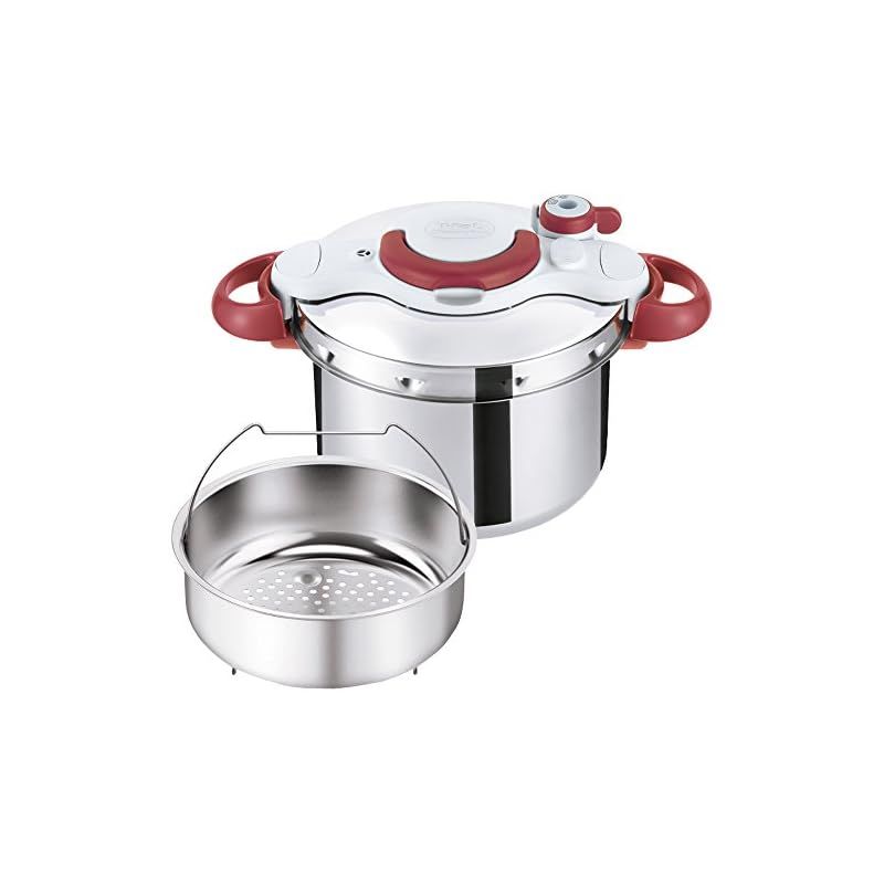ティファール 圧力鍋 6L 4～6人用 IH ガス火対応 カンタン開閉 10年 クリプソ ミニット イージー ルビーレッド P4620769 0