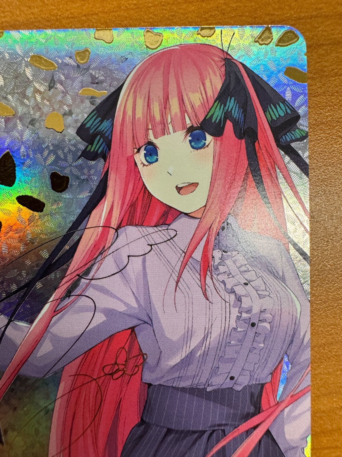 美品 中野 二乃 SSP サイン 箔押し 五等分の花嫁 カードゲーム