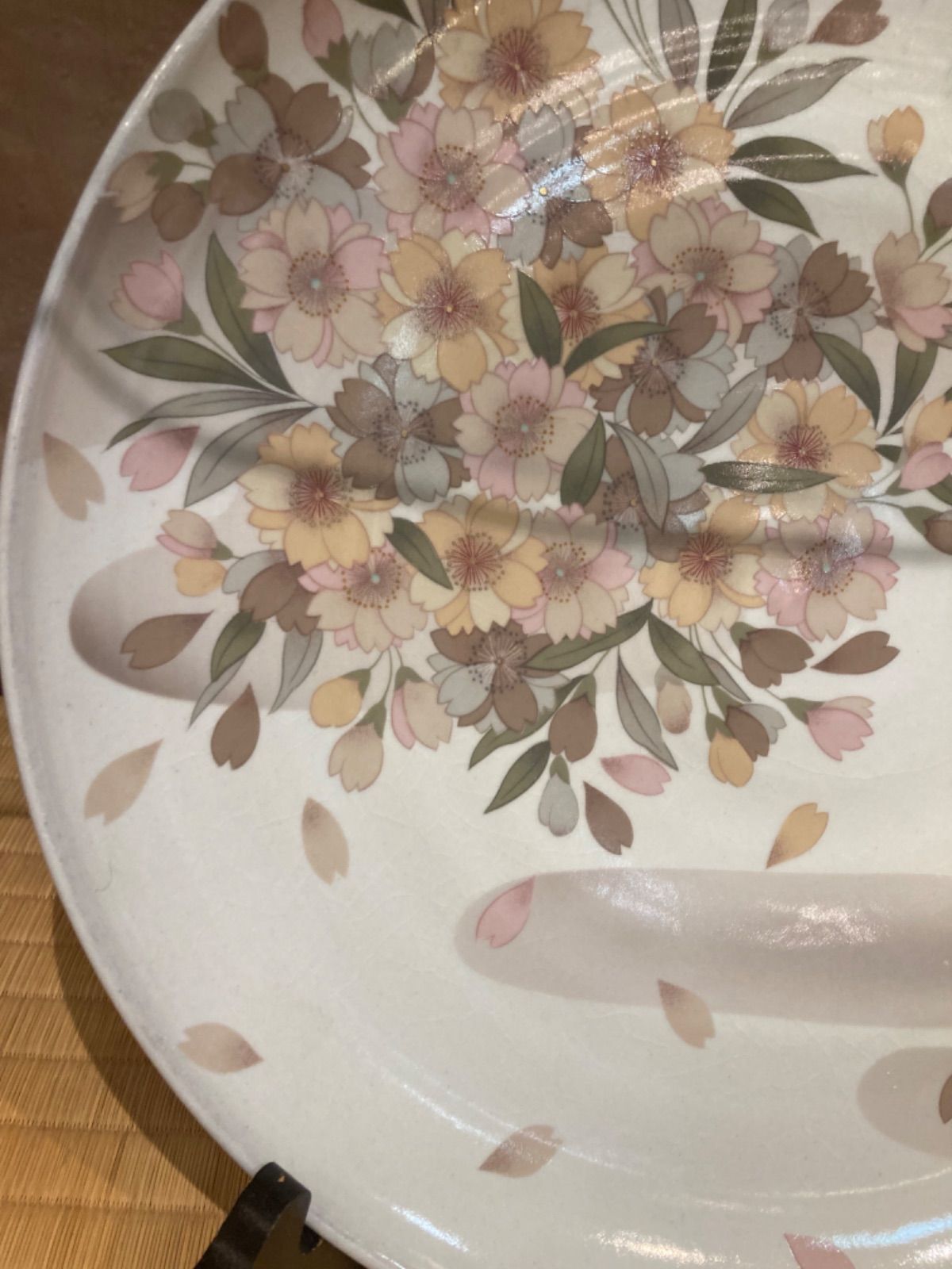 キッチン・食器 【新品】大皿 八重桜 撫松庵 桜 皿 お皿 飾り皿 食器 大きなお皿 大きな皿