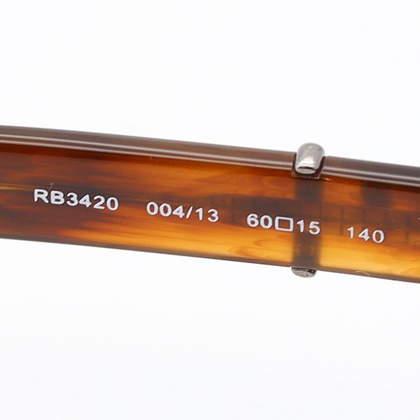 良品 ケース付き レイバン RB3420 004/13 60ロ15 べっ甲 メンズ