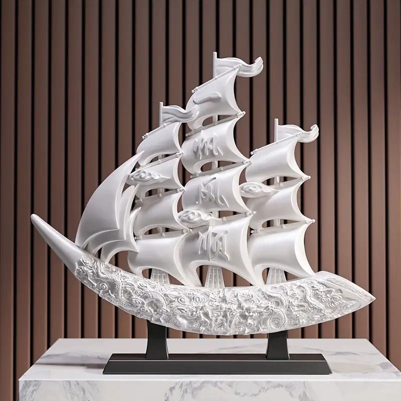 卓上オブジェ 帆船 白 置物 船 インテリア デコレーション リビング