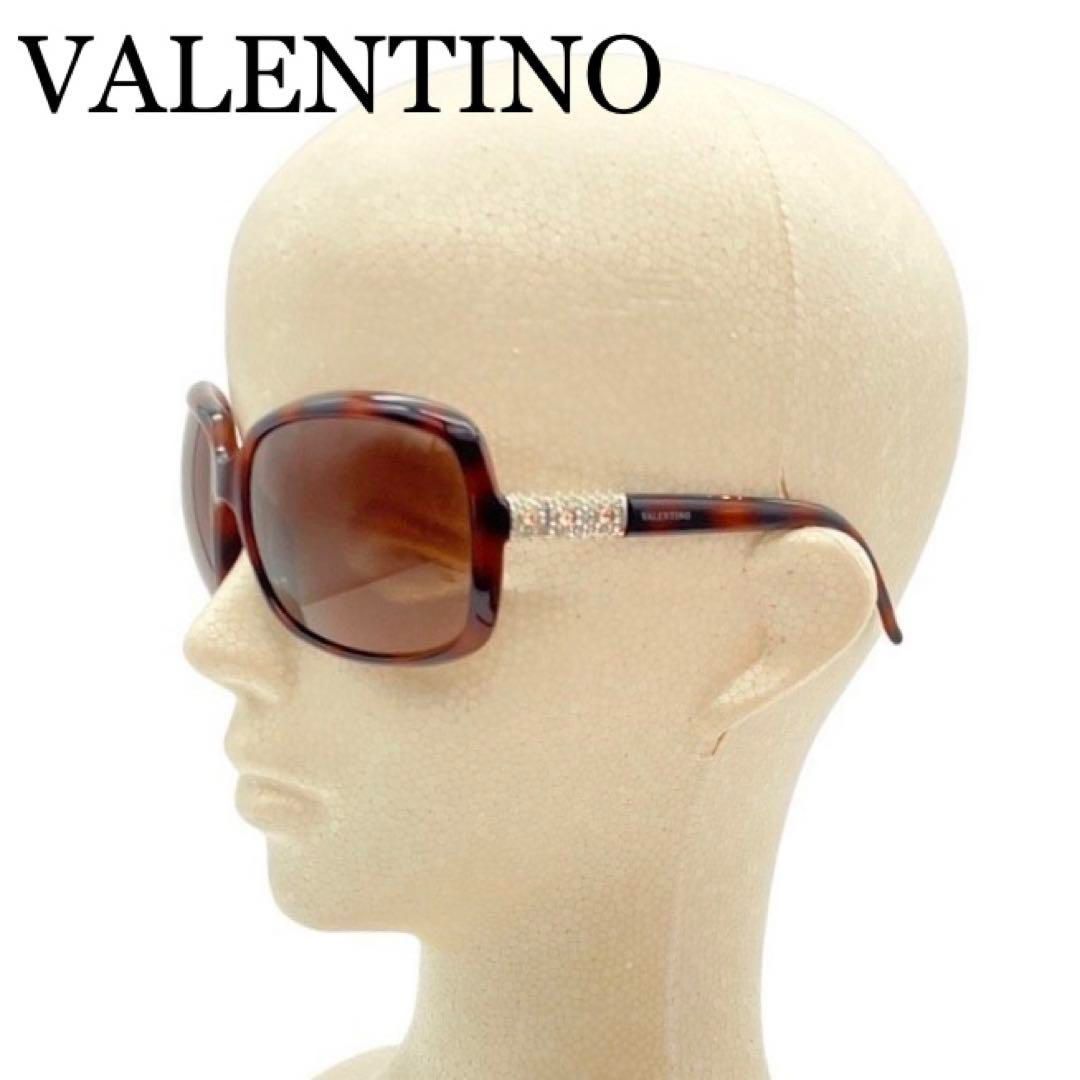 VALENTINO ヴァレンティノ べっ甲調 サングラス メガネ 眼鏡 レディース ブラウン