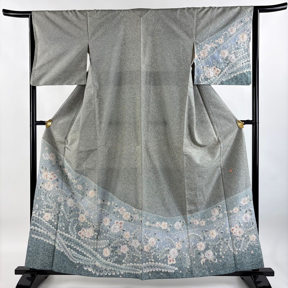 付下げ 身丈160cm 裄丈63.5cm S 薄物 落款 花丸文 ぼかし 薄紫 正絹