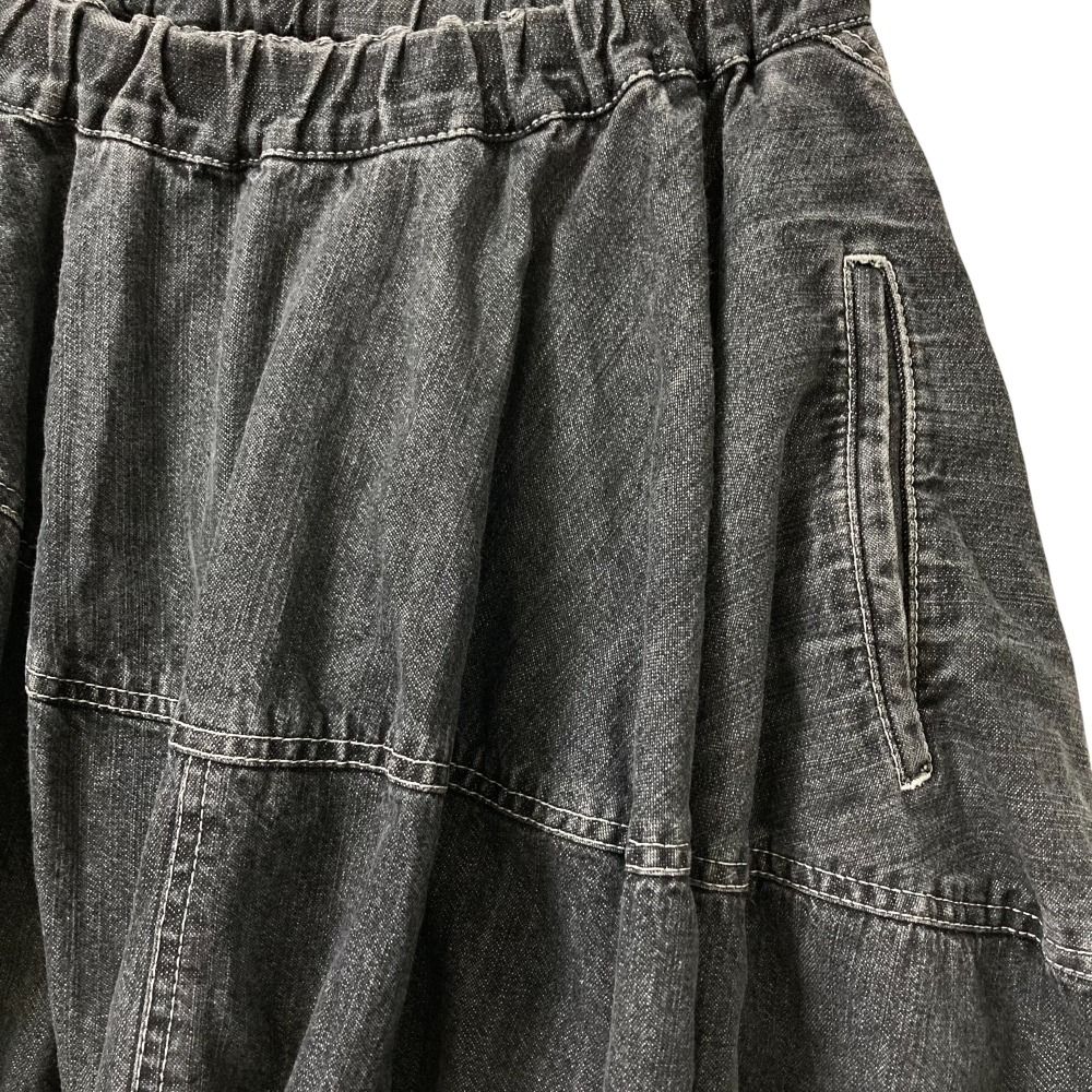 BLACK COMME des GARCONS ブラックコムデギャルソン ペンギンサルエルデニムパンツ サイズS ブラック レディース 古着