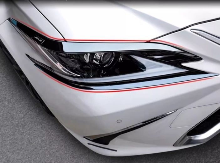 レクサス ES ES260300h ES200 2018年 - 2色選択 ライトカバー フロントランプ 外装ガーニッシュ4個セット ロゴ付きZYL878 FFCRYSTALESIA_COM