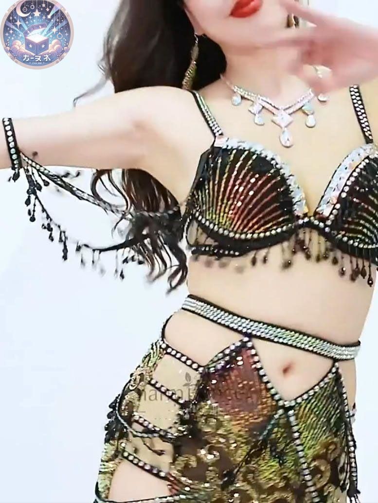 新品 未使用 新作 ベリーダンス衣装 セットアップ ブラスカート 2色