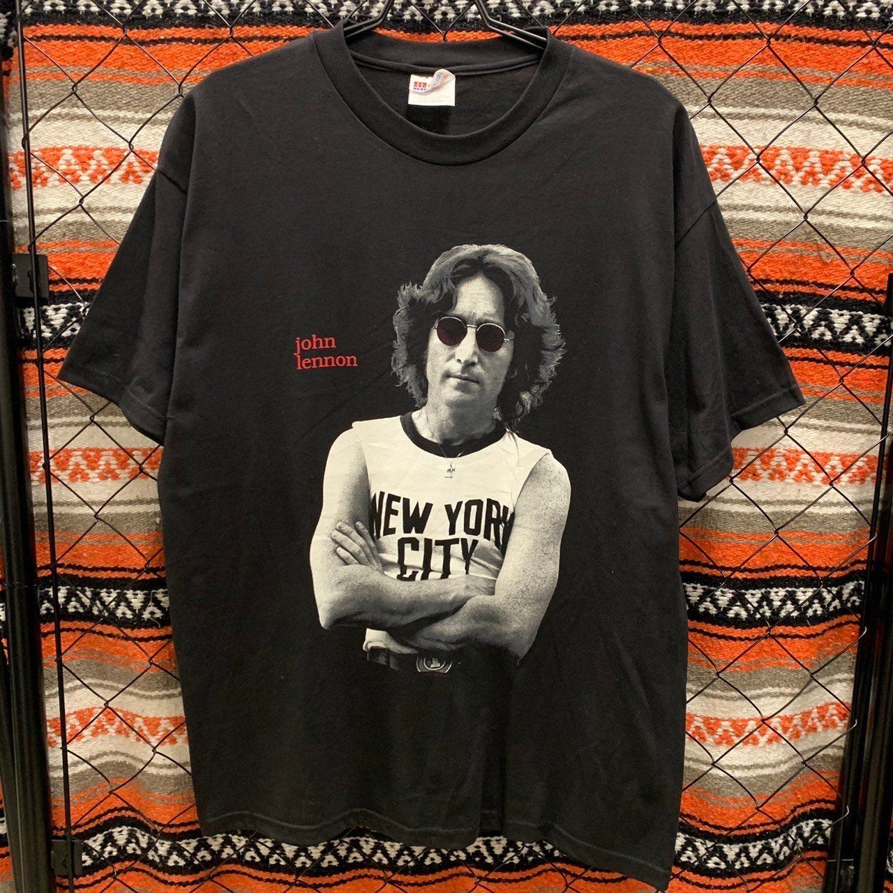 90s Jhon Lennon ジョン・レノン Tシャツ 半袖 アーテイスト ブラック