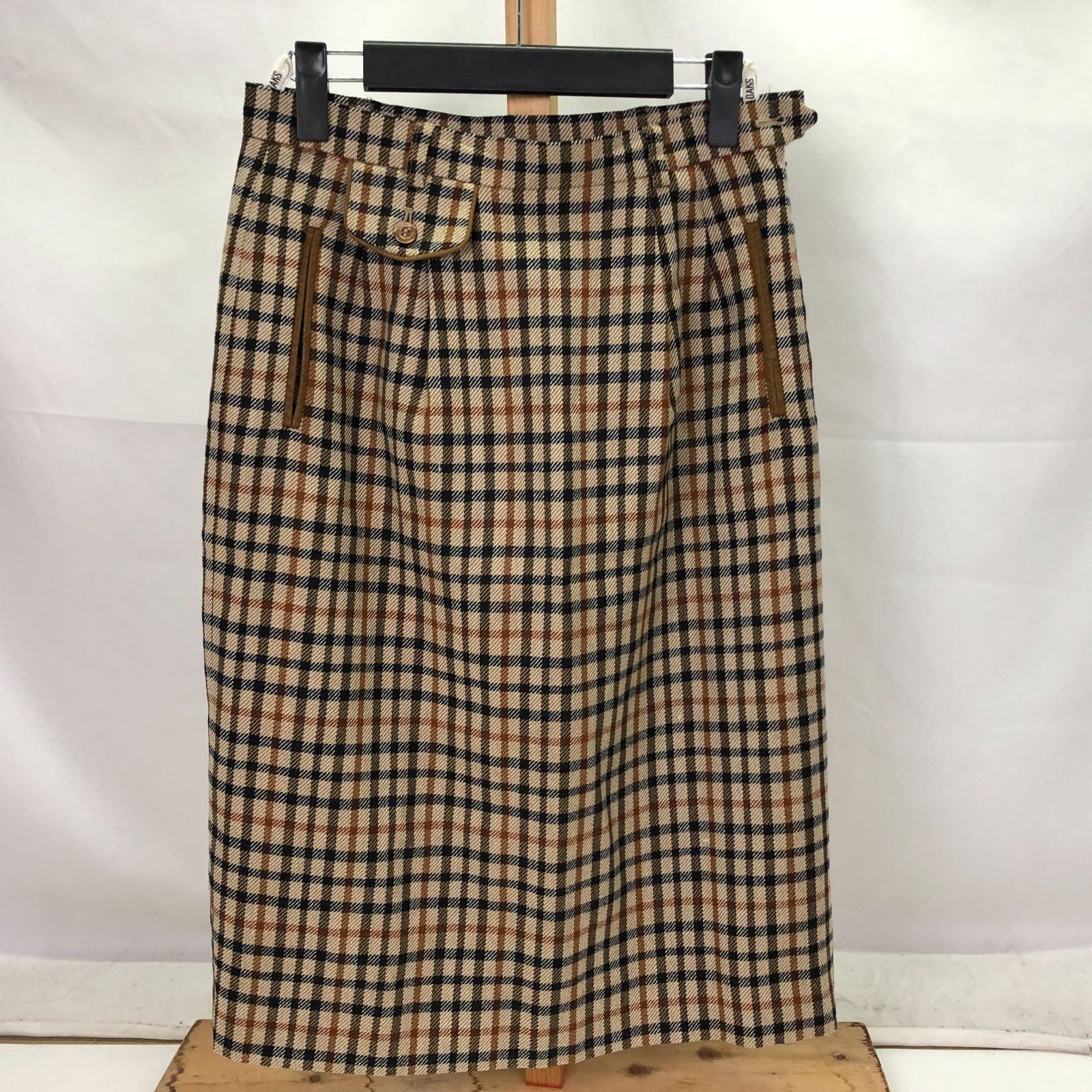 01m197 DAKS ダックス ニット切替チェック ジャケット＆スカート  