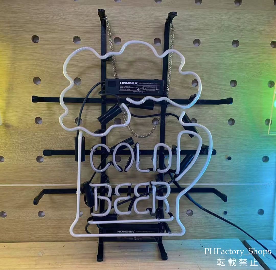 ネオンサイン COLD BEER ビール ネオンサイン 店舗 カラオケスタジオ レストラン バー カフェ クラブ インテリア 装飾 ネオン管 ライト 広告看板 45x35cm A297 GREEN_EXPONAUT_ME