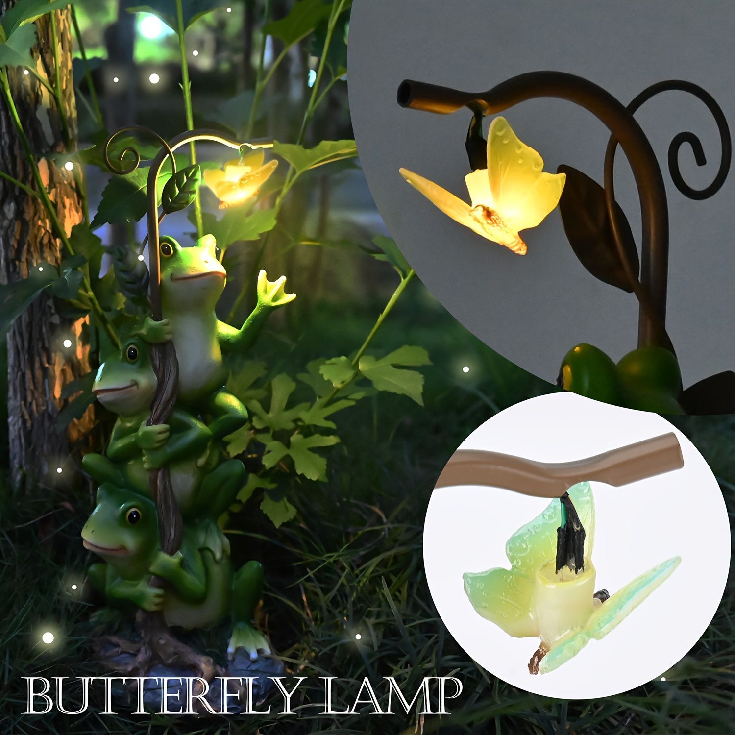 ソーラーライト ガーデンライト ガーデンオーナメント 3匹のカエル かえる 庭オブジェ 置物 癒しグッズ ガーデニング お庭 玄関ライト 園芸装飾 オシャレ ギフト プレゼント 樹脂 NEXPOTALLINN_EU