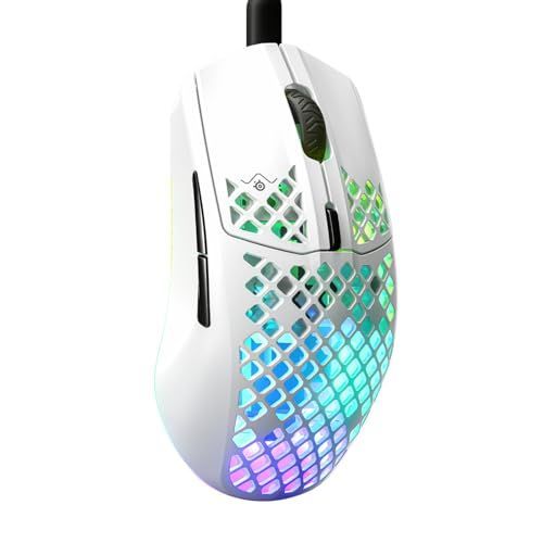 Snow 2025_ SteelSeries ゲーミングマウス 有線 Aerox 3 超軽量 IP 54規格 防水 防塵 TrueMove Coreセンサー搭載 スーパーメッシュUSB-Cケーブル付き