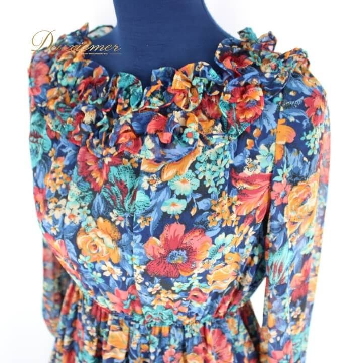 社交ダンス 衣装 スタンダード ドレス ワンピース レッスンウェア レディース オールシーズン 花柄 マルチカラー カラフル LEILIAN レリアン ブルー系 グリーン系 オレンジ系 レッド系 長袖 フラワープリント ダンス衣装 おしゃれ かわいい