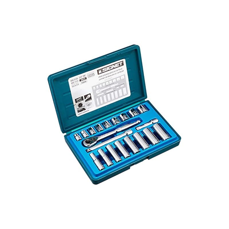 SIGNET(シグネット) 3/8ドライブ 20PC インチ ソケットレンチセット
