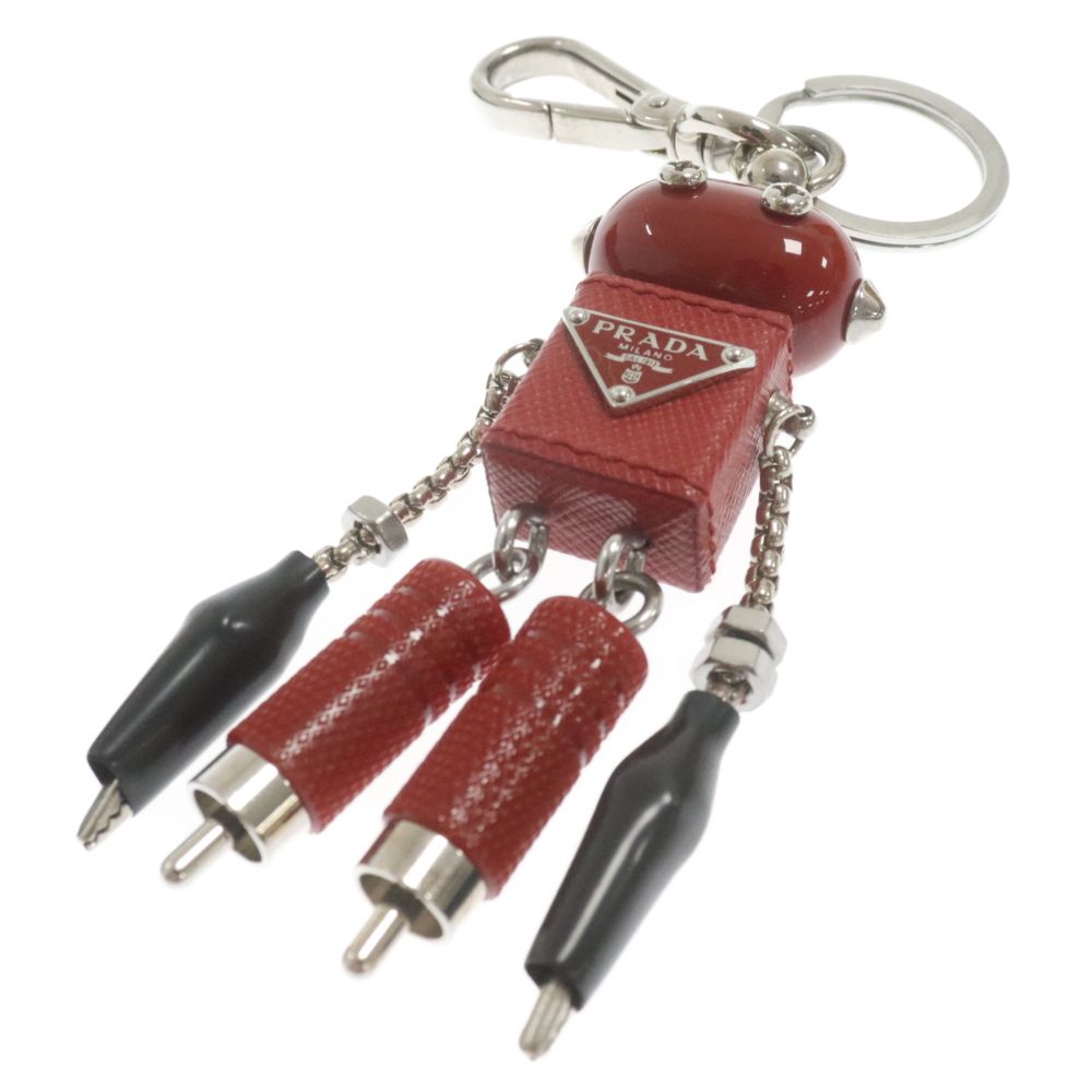 国内発送【PRADA】トライアングルロゴ ソフトロボットキーリング プラダ ロボット キーホルダー キーリング チャーム 三角